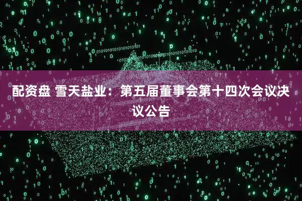 配资盘 雪天盐业：第五届董事会第十四次会议决议公告