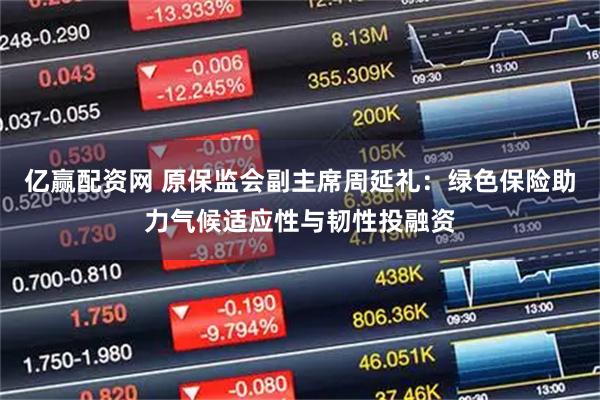 亿赢配资网 原保监会副主席周延礼：绿色保险助力气候适应性与韧性投融资